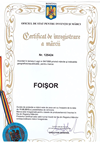 Certificat de Inregistrare Marca